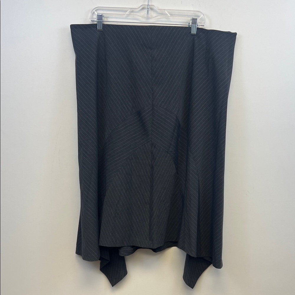 Lane Bryant Gray and Purple Pinstripe Pleated Flowy Asymetrical Skirt Size 20